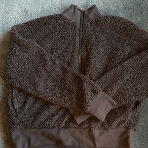 Fabletics Teddy Cropped Half Zip in XS